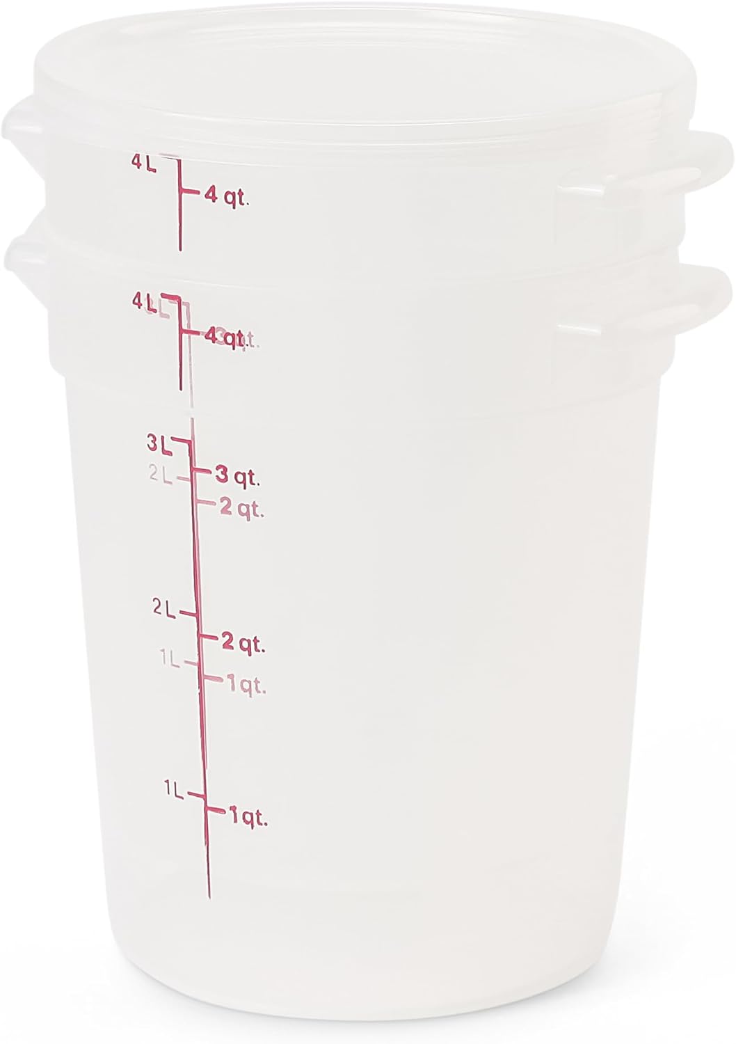Food Storage Containers with Lids () - 4 Quart - Food Grade Buckets with Lids (2 Pack) - For Dough Proofing and Brining (Translucent) - Image 2