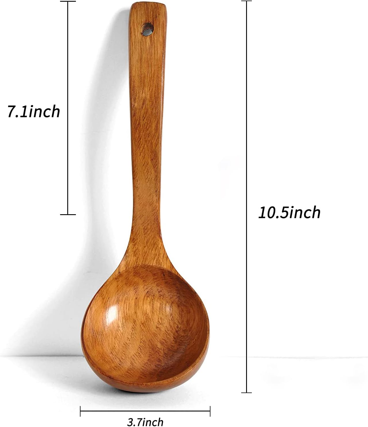 Wooden Ladle with Long Handle, Handmade Soup Ladle for Cooking Kitchen Cookware - Image 2