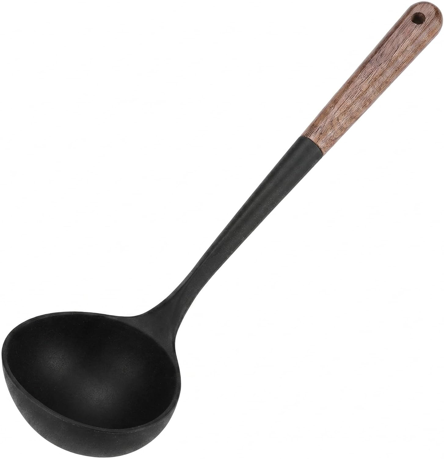 Large 13" Soup Ladle Spoon, 8 Ounce Wooden handle Silicone Ladle Spoons Non Stick Kitchen Utensils.