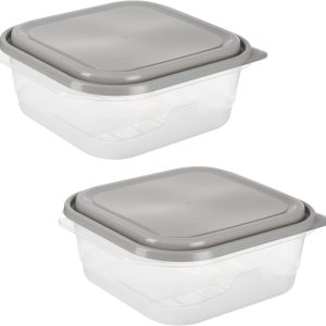 Extra Large Square Food Storage Container, 2 Pack,