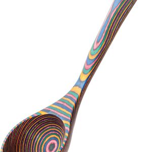 Rainbow Deep Soup Ladles, Ladle,10.6 inch Big Soup Ladle for Cooking,Deep Ladle Spoons,Wood Ladle, Wood Kitchen Utensils Set, Wooden Spoons for Cooking