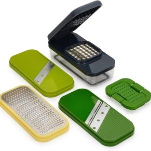 Compact 4-in-1 Multifunctional Set, Kitchen Vegetable Chopper & Dicer, Cheese Grater, Veggie Slicer, Food Julienne Cutter with Container