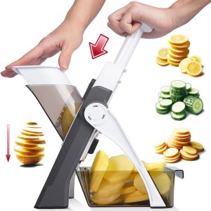 Safe Slicer For Kitchen, Professional Vegetable Slicer For Food Potato Slices, Thickness Adjustable 0.1-8 mm Kitchen Artifact Fast Meal Prep