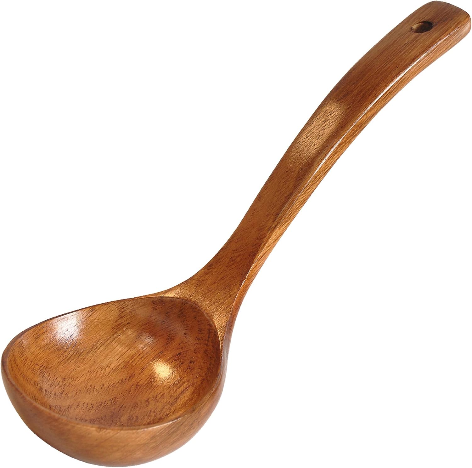 Wooden Ladle with Long Handle, Handmade Soup Ladle for Cooking Kitchen Cookware