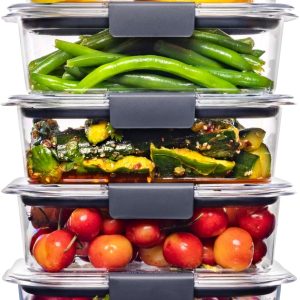 Plastic Food Storage Containers Airtight Lids Ideal for Lunch Meal Prep & Leftovers Set of 5 (3.2 Cup)