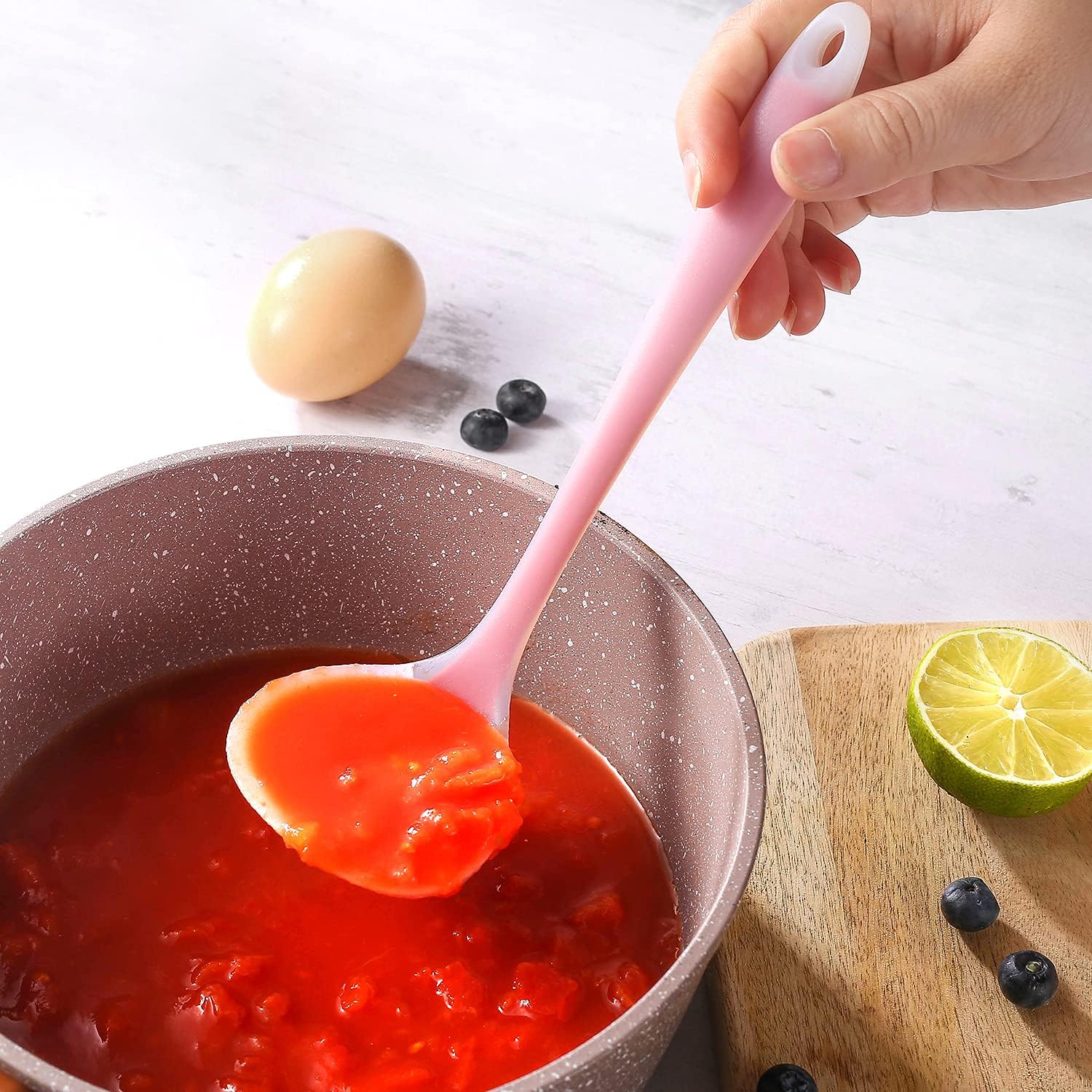 Silicone Small Silicone Ladles, Mini Gravy Ladles, Heat-resistant Sauce ladles for serving or cooking, - Image 2