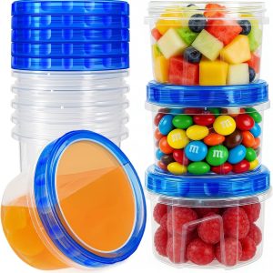 10 Pack 17oz Reusable Freezer Storage Containers with Twist Top Lids Airtight, Clear Plastic Food Storage Meal Prep Containers for Leftover Lunch Fruit Salad Snack, Small Soup Container Microwave Safe