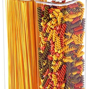 Pasta Storage Containers for Pantry Airtight - 2 Pc Container Storage - Ideal for & Noodles, Kitchen Pantry Organization and Storage - Keeps Food Fresh & Dry